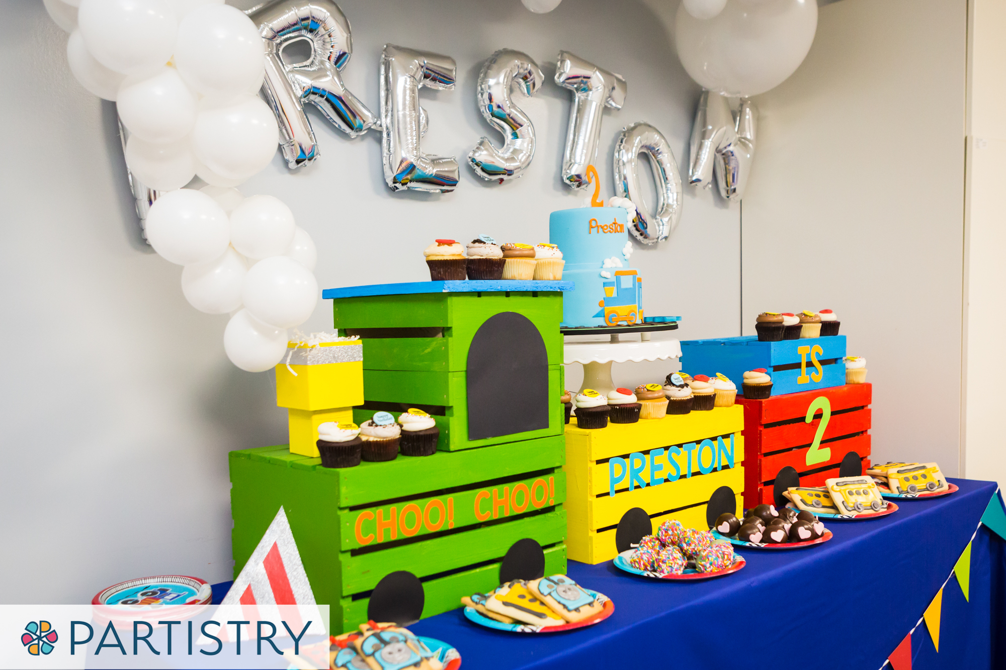 Train Party Balloon Decorations Partistry Events Baltimore, Maryland