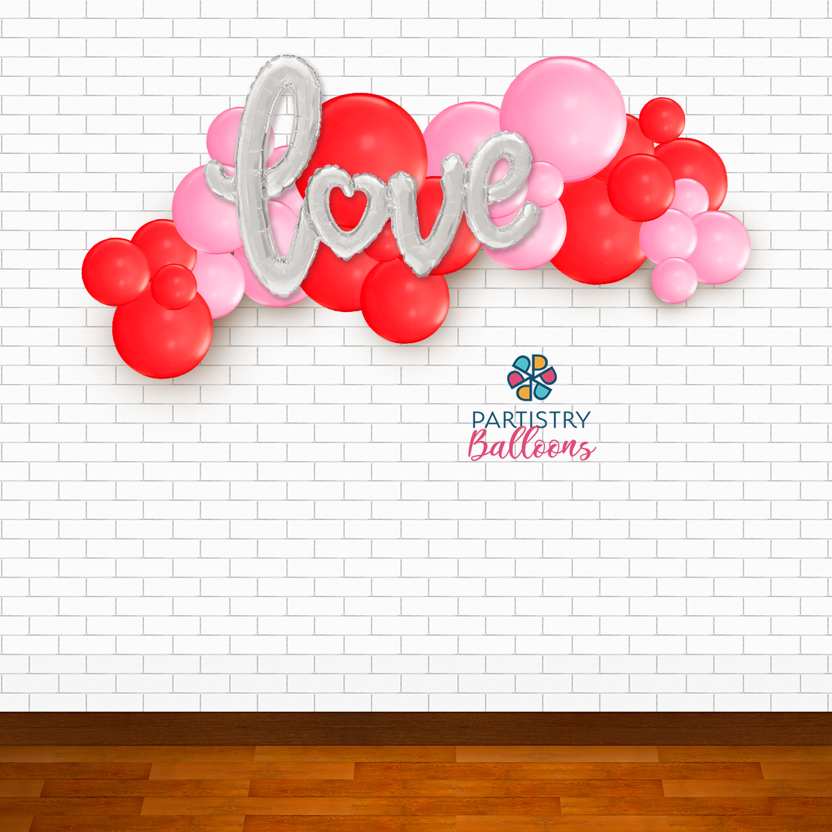 Valentine Love Balloon Garland - SELF INSTALL  Partistry Events -  Baltimore, Washington Balloon Decor