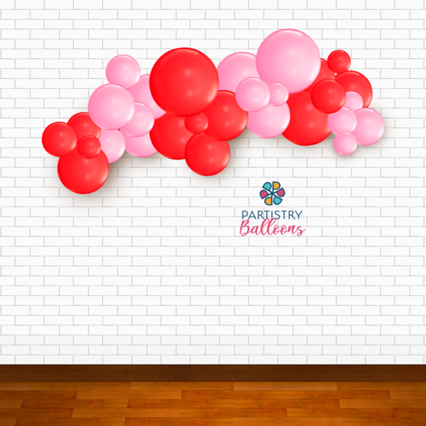 valentine blocked balloon garland